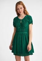 Women Green Embroidery Mini Dress