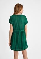 Women Green Embroidery Mini Dress