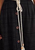 Women Black Buttoned Midi Skirt