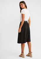 Women Black Buttoned Midi Skirt