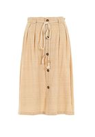 Women Cream Buttoned Midi Skirt