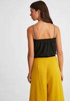 Bayan Siyah Halat Askılı Crop Bluz