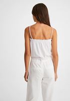 Women White Top with Drawstrings