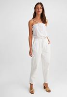 Women White Top with Drawstrings