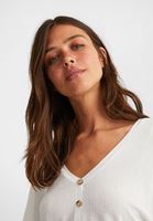 Bayan Beyaz Beli Lastikli Crop Bluz