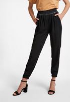 Bayan Siyah Beli Lastikli Jogger Pantolon