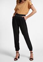 Bayan Siyah Beli Lastikli Jogger Pantolon