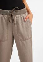 Bayan Gri Beli Lastik Detaylı Jogger Pantolon ( TENCEL™ )