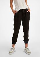 Bayan Siyah Beli Lastik Detaylı Jogger Pantolon ( TENCEL™ )