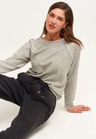 Bayan Gri Dikiş Detaylı Boat-Neck Sweatshirt