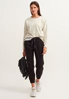 Bayan Gri Boat-Neck Crop Sweatshirt 