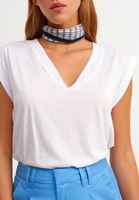 Bayan Beyaz V Yaka Tank Top