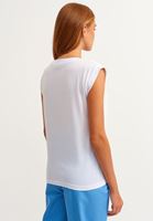 Bayan Beyaz V Yaka Tank Top