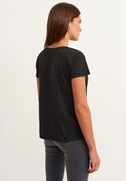 Bayan Siyah Pamuklu V-Neck Tişört