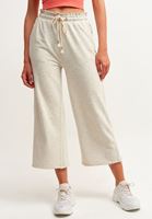 Bayan Gri Büzgülü High-Rise Culotte Pantolon