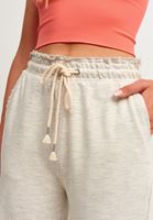 Bayan Gri Büzgülü High-Rise Culotte Pantolon
