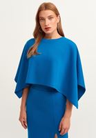 Bayan Lacivert Crop Pelerin Sweatshirt