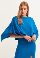 Bayan Lacivert Crop Pelerin Sweatshirt