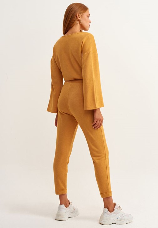 Oversize Ekose Gömlek Ceket ve Sweat Pantolon Kombini