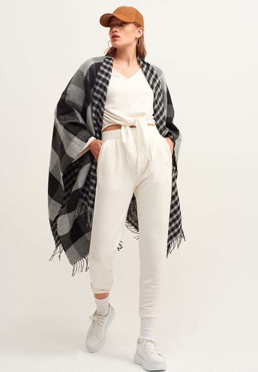 Pileli Sweat Pantolon ve Crop Sweat Kombini