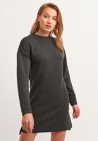 Bayan Yeşil Zero-Neck Mini Sweat Elbise