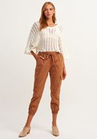 Women Cream V-Neck Bohemian Knitwear