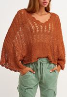 Women Brick V-Neck Bohemian Knitwear
