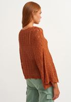 Women Brick V-Neck Bohemian Knitwear