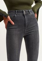 Bayan Gri High-Rise Push Up Skinny Pantolon