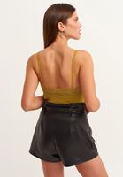 Bayan Yeşil Romantik Dantelli Bodysuit