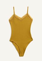 Bayan Yeşil Romantik Dantelli Bodysuit