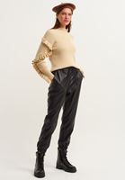 Bayan Siyah Vegan Jogger Pantolon