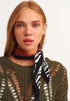 Bayan Çok Renkli Wild-Look Desenli Fular
