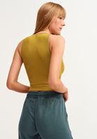Bayan Yeşil Dikişsiz Halter Yaka Tank Top