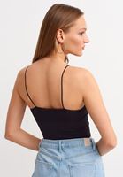Women Black Seamless Crop Top