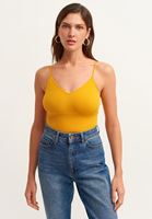 Women Yellow Seamless Crop Top