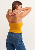 Women Yellow Seamless Crop Top