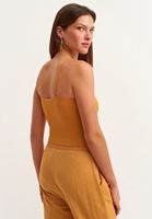Women Orange Seamless Crop Top