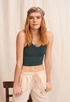 Women Green Seamless Crop Top