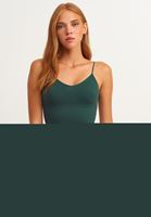 Women Green Seamless Crop Top