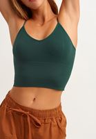 Women Green Seamless Crop Top