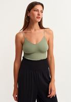 Women Green Seamless Crop Top