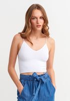 Women White Seamless Crop Top