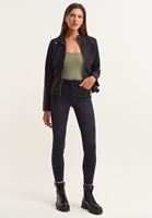 Bayan Yeşil Kare Yaka Casual Top