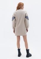 Bayan Krem Oversize Mini Sweat Elbise