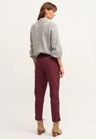 Bayan Bordo Carrot-Fit Kemerli Pantolon