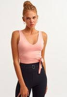 Bayan Pembe Sınır Tanımayan Esnek Crop Top