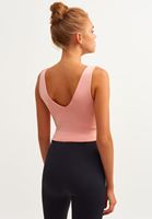 Bayan Pembe Sınır Tanımayan Esnek Crop Top