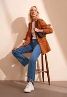 Bayan Kahverengi Vintage Etkili Boyfriend Blazer Ceket 