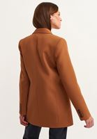 Bayan Kahverengi Vintage Etkili Boyfriend Blazer Ceket 